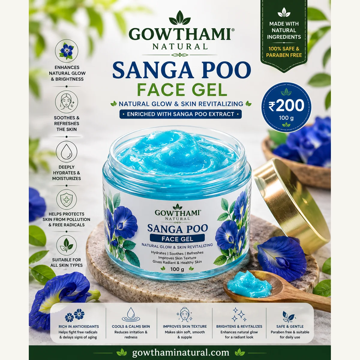Sanga Poo Face Gel by Gowthami Natural