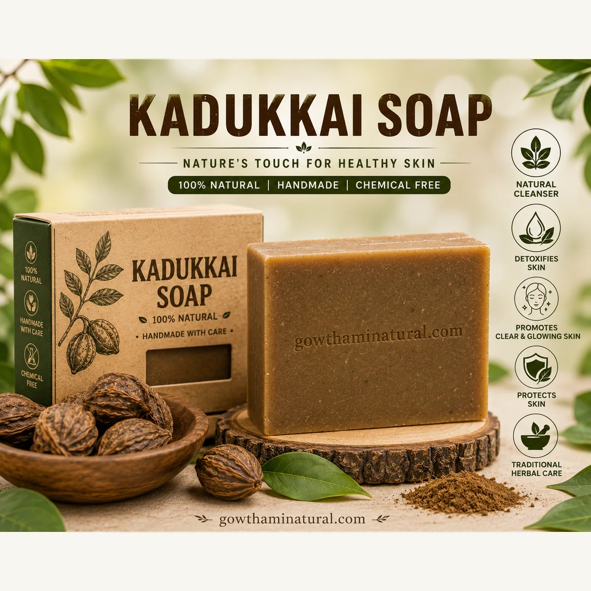 Kadukkai Soap by Gowthami Natural