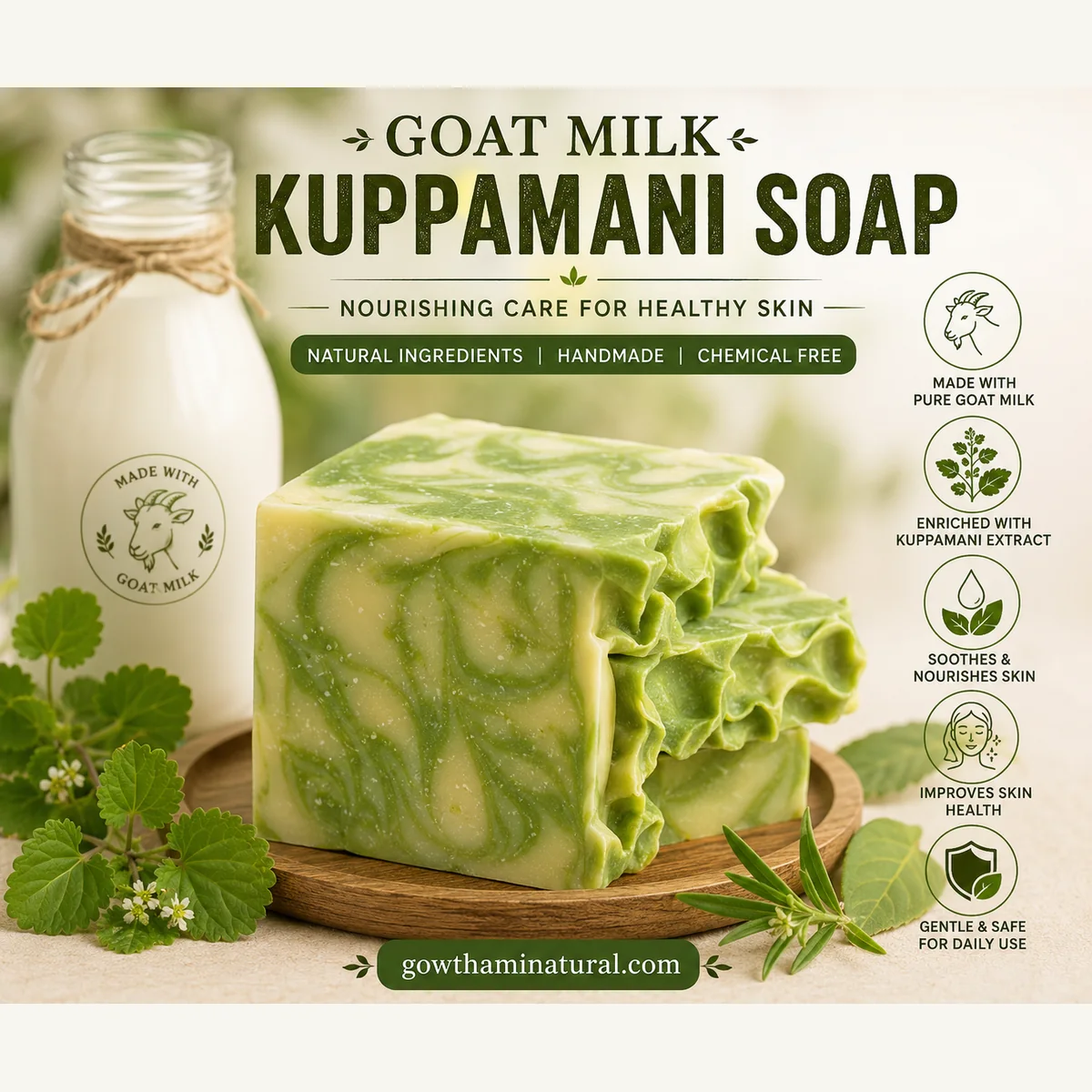 Goat Milk Kuppameni Soap by Gowthami Natural