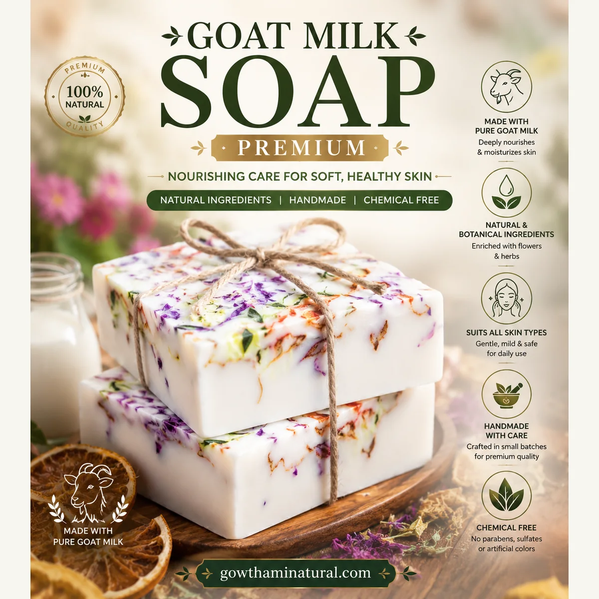 Premium Goat Milk Soap by Gowthami Natural