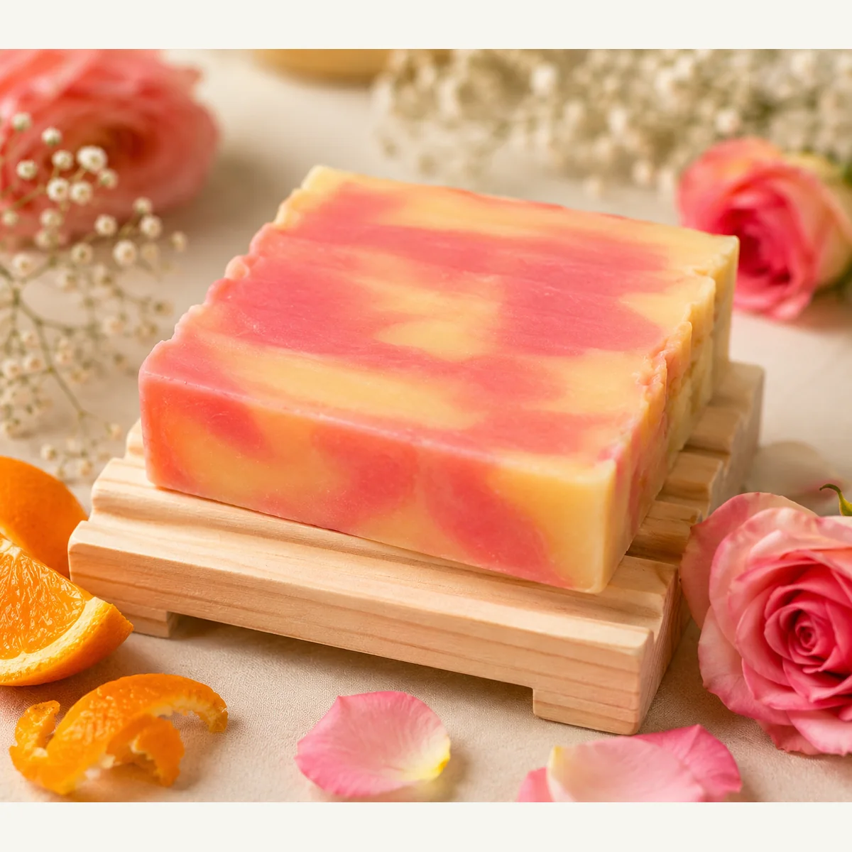 Orange Rose Panner Soap by Gowthami Natural